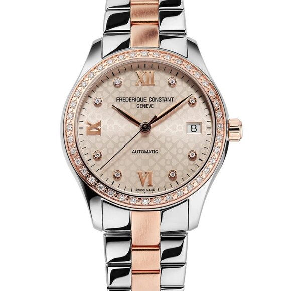 Frederique Constant Women's Date Automatic Silver Rose Watch 36MM FC-303LGD3BD2B - Picture 1 of 5